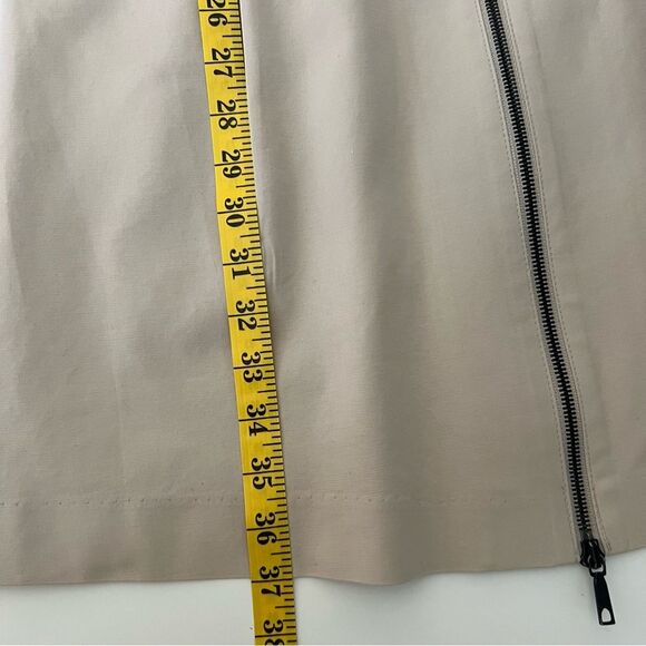 Lafayette 148 Collared Shirt Dress Size 8 Zip Front Stretch Neutral Office Siren - Picture 4 of 9